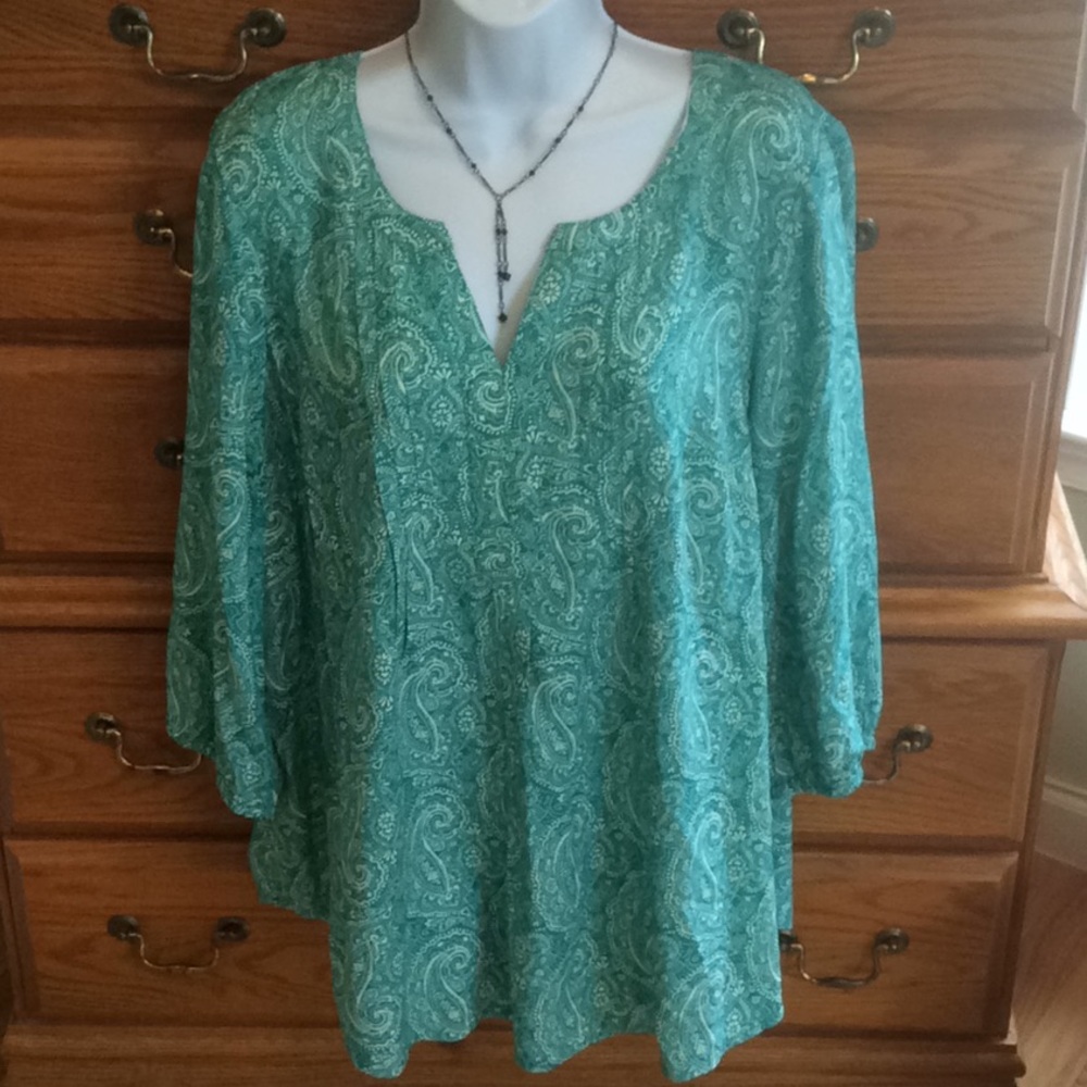Oversized Green Blouse By Croft & Barrow NWT